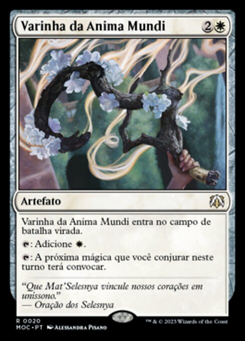 Varinha da Anima Mundi (Wand of the Worldsoul) - March of the Machine Commander (#20) - Illustrated by Alessandra Pisano - Magic: The Gathering Card