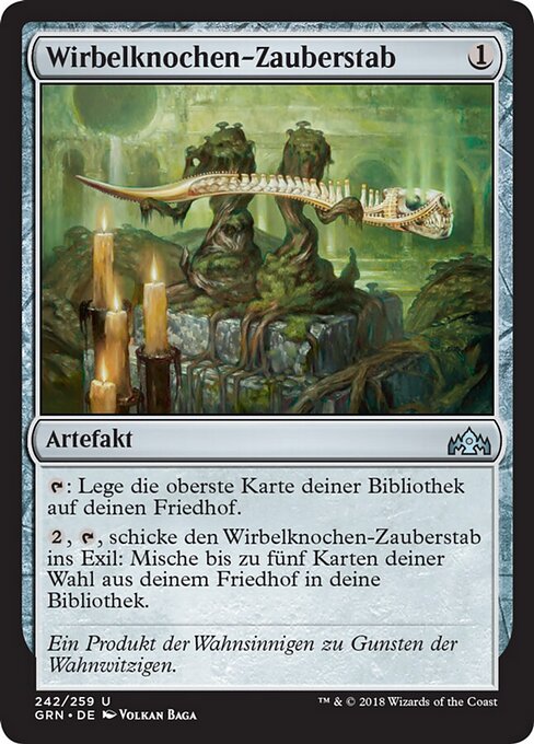 Позвоночный Жезл (Wand of Vertebrae) - Guilds of Ravnica (#242) - Illustrated by Volkan Baǵa - Magic: The Gathering Card
