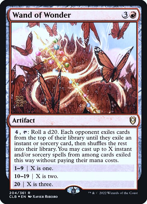 Baguette des merveilles (Wand of Wonder) - Commander Legends: Battle for Baldur's Gate (#204) - Illustrated by Xavier Ribeiro - Magic: The Gathering Card
