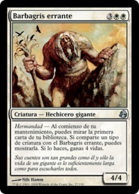 Vagabondo Barbagrigia (Wandering Graybeard) - Morningtide (#27) - Illustrated by Nils Hamm - Magic: The Gathering Card