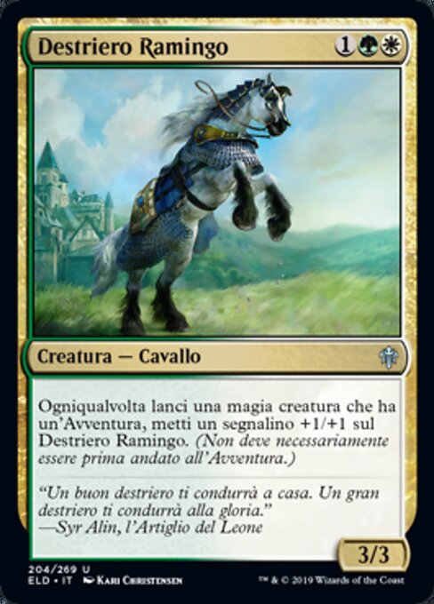 Destriero Ramingo (Wandermare) - Throne of Eldraine (#204) - Illustrated by Kari Christensen - Magic: The Gathering Card