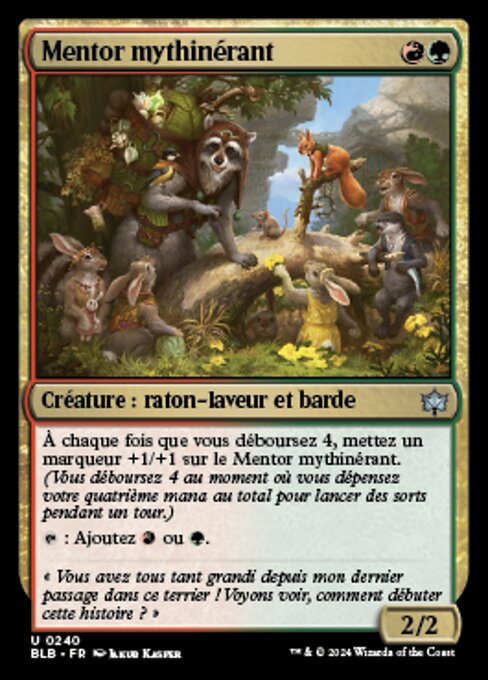 Mentor siembracuentos (Wandertale Mentor) - Bloomburrow (#240) - Illustrated by Jakub Kasper - Magic: The Gathering Card
