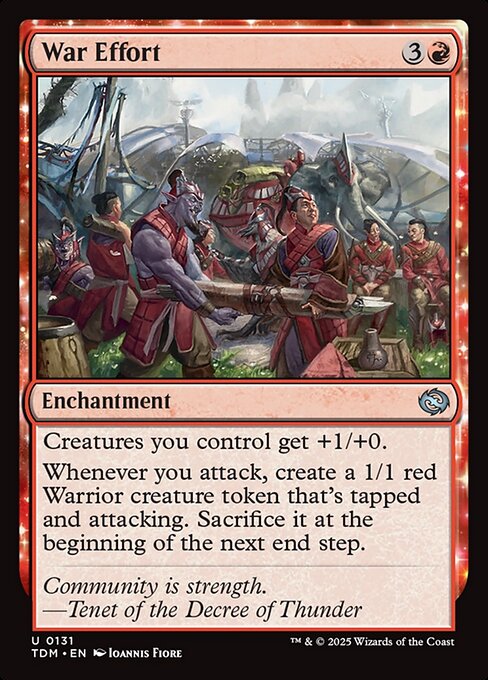 Sforzo Bellico (War Effort) - Tarkir: Dragonstorm (#131) - Illustrated by Ioannis Fiore - Magic: The Gathering Card