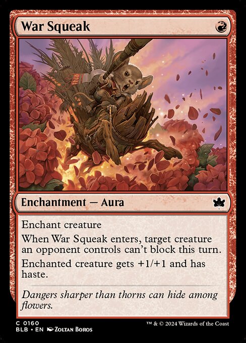 War Squeak - Bloomburrow (#160) - Illustrated by Zoltan Boros - Magic: The Gathering Card