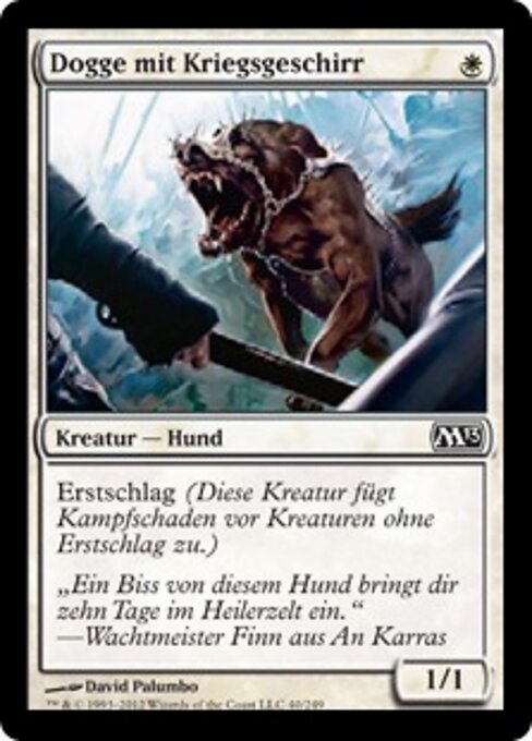 강한 턱의 마스티프 (Warclamp Mastiff) - Magic 2013 (#40) - Illustrated by David Palumbo - Magic: The Gathering Card
