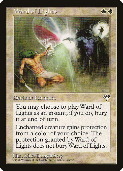 Guarda de luz (Ward of Lights) - Mirage (#47) - Illustrated by Mike Dringenberg - Magic: The Gathering Card