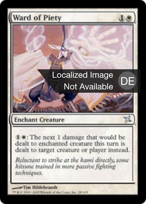 Schützling der Frömmigkeit (Ward of Piety) - Betrayers of Kamigawa (#28) - Illustrated by Tim Hildebrandt - Magic: The Gathering Card
