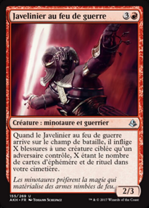 Javelinier au feu de guerre (Warfire Javelineer) - Amonkhet (#155) - Illustrated by Yohann Schepacz - Magic: The Gathering Card
