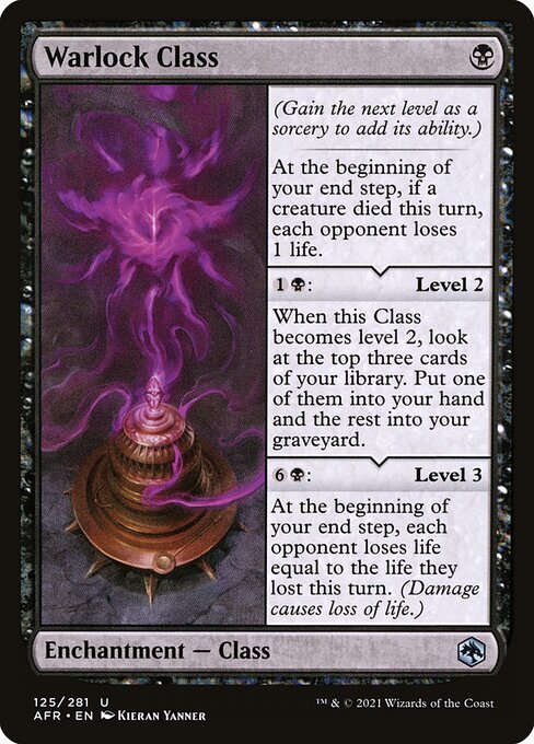 Klasse der Hexenmeister (Warlock Class) - Adventures in the Forgotten Realms (#125) - Illustrated by Kieran Yanner - Magic: The Gathering Card