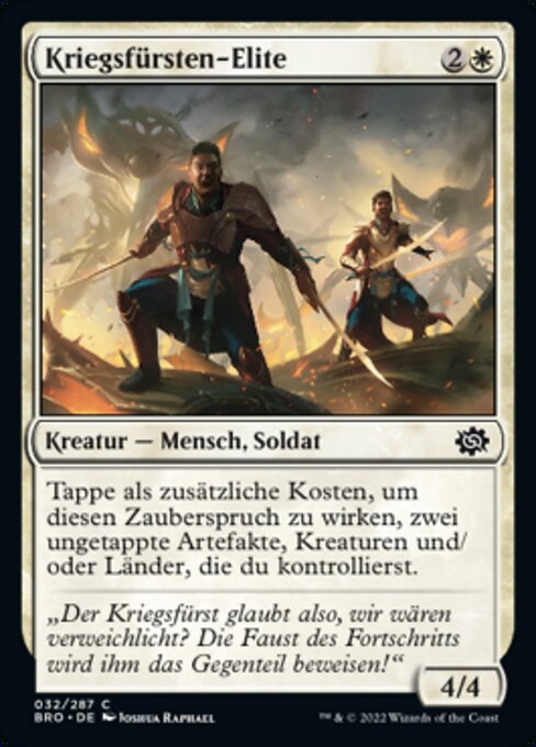 Kriegsfürsten-Elite (Warlord's Elite) - The Brothers' War (#32) - Illustrated by Joshua Raphael - Magic: The Gathering Card