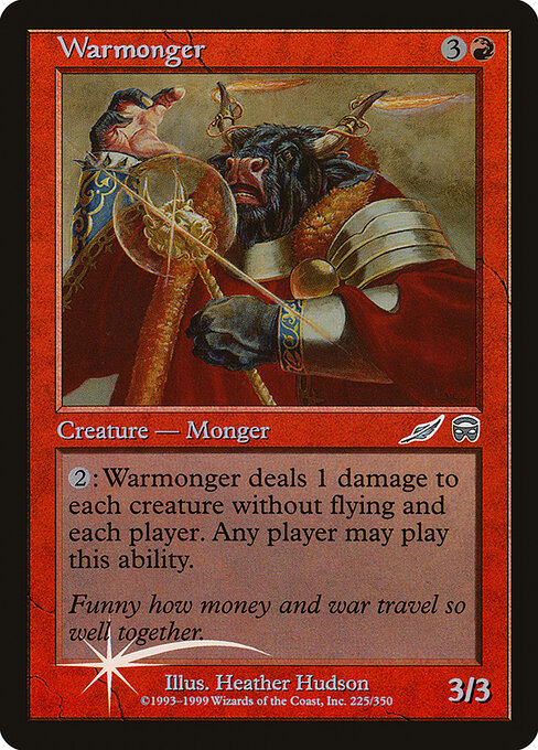 Guerrivendolo (Warmonger) - Mercadian Masques (#225) - Illustrated by Heather Hudson - Magic: The Gathering Card