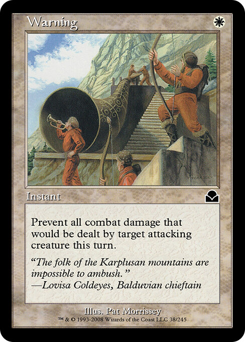 Warning - Masters Edition II (#38) - Illustrated by Pat Lewis - Magic: The Gathering Card