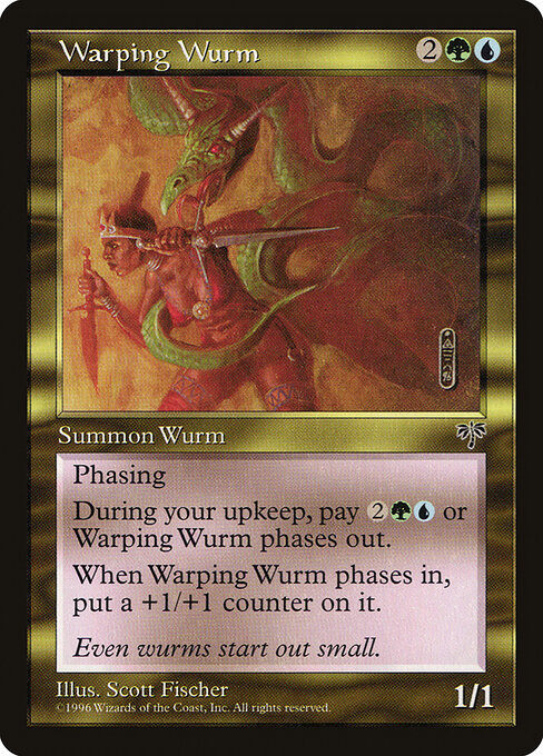 Wurm Temporale (Warping Wurm) - Mirage (#287) - Illustrated by Scott M. Fischer - Magic: The Gathering Card