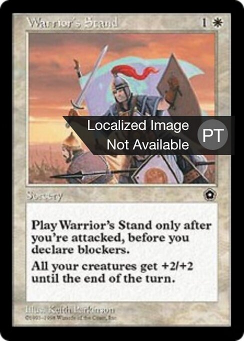 Ritterliche Einstellung (Warrior's Stand) - Portal Second Age (#29) - Illustrated by Keith Parkinson - Magic: The Gathering Card