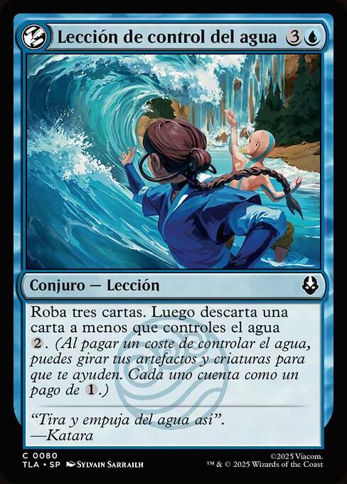 Leçon de maîtrise de l'Eau (Waterbending Lesson) - Avatar: The Last Airbender (#80) - Illustrated by Sylvain Sarrailh - Magic: The Gathering Card