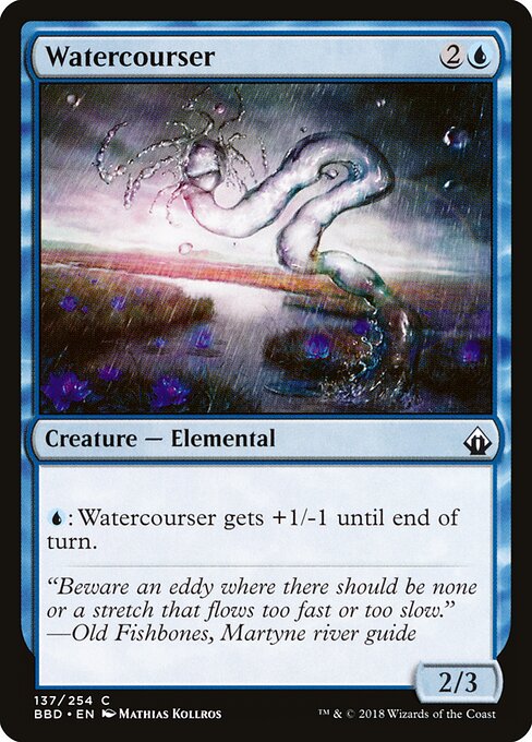 河道巡灵 (Watercourser) - Battlebond (#137) - Illustrated by Mathias Kollros - Magic: The Gathering Card