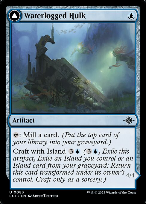 Waterlogged Hulk // Watertight Gondola - The Lost Caverns of Ixalan (#83) - Illustrated by Artur Treffner - Magic: The Gathering Card