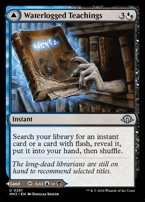 Waterlogged Teachings // Inundated Archive - Modern Horizons 3 (#261) - Illustrated by Douglas Shuler - Magic: The Gathering Card