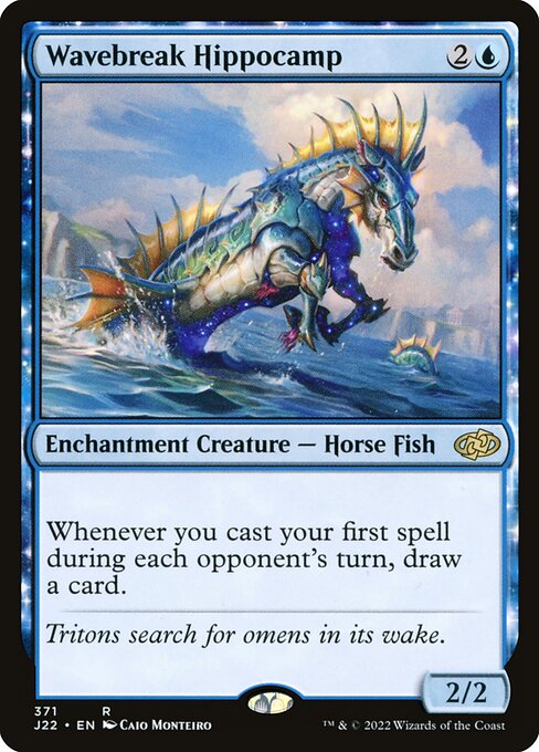 Hipocampo rompeolas (Wavebreak Hippocamp) - Jumpstart 2022 (#371) - Illustrated by Caio Monteiro - Magic: The Gathering Card
