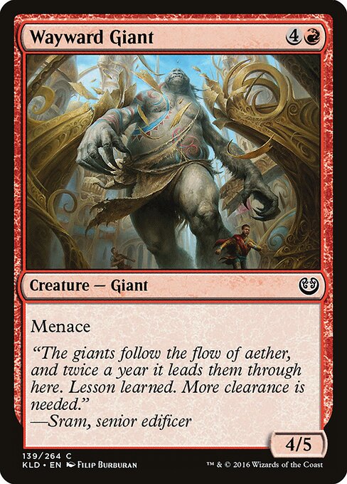 Wayward Giant - Kaladesh (#139) - Illustrated by Filip Burburan - Magic: The Gathering Card