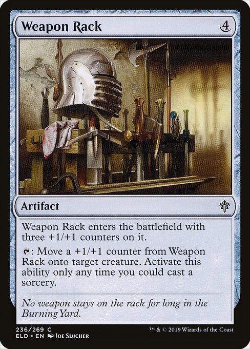 Weapon Rack - Throne of Eldraine (#236) - Illustrated by Joe Slucher - Magic: The Gathering Card