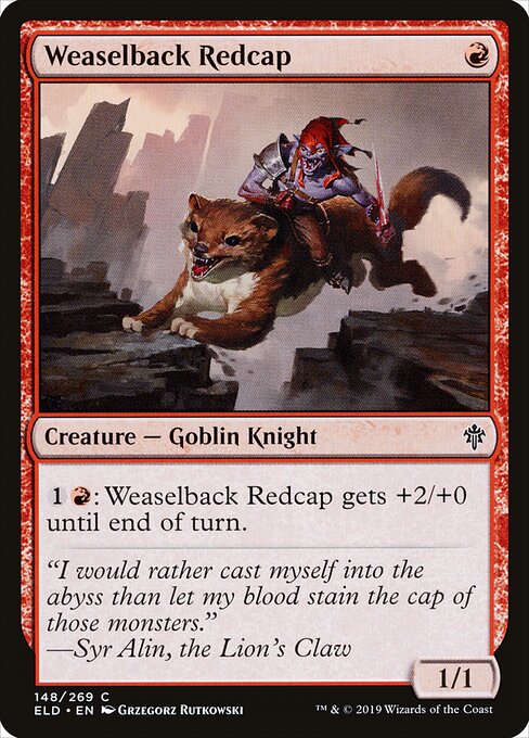 Weaselback Redcap - Throne of Eldraine Magic card