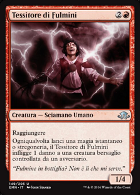 Tisseur de foudre (Weaver of Lightning) - Eldritch Moon (#149) - Illustrated by John Stanko - Magic: The Gathering Card