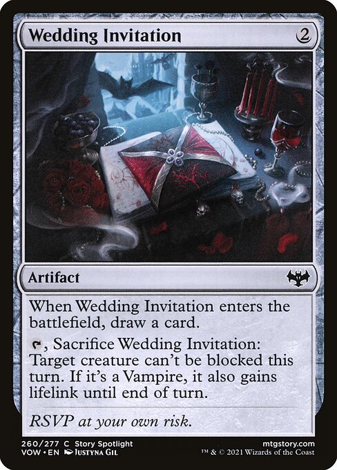 Wedding Invitation - Innistrad: Crimson Vow (#260) - Illustrated by Justyna Dura - Magic: The Gathering Card