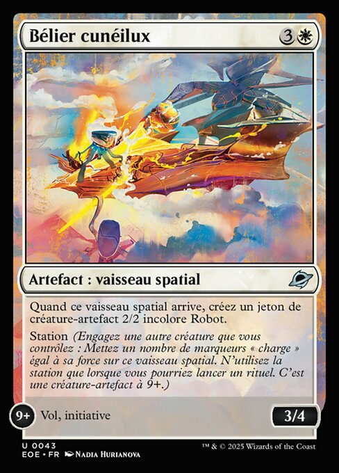 Ariete cuñaluminosa (Wedgelight Rammer) - Edge of Eternities (#43) - Illustrated by Nadia Hurianova - Magic: The Gathering Card