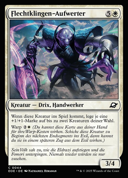 Amplificateur tramelame (Weftblade Enhancer) - Edge of Eternities (#44) - Illustrated by Nathaniel Himawan - Magic: The Gathering Card