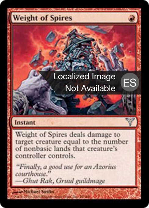 Peso de Espirais (Weight of Spires) - Dissension (#78) - Illustrated by Michael Sutfin - Magic: The Gathering Card