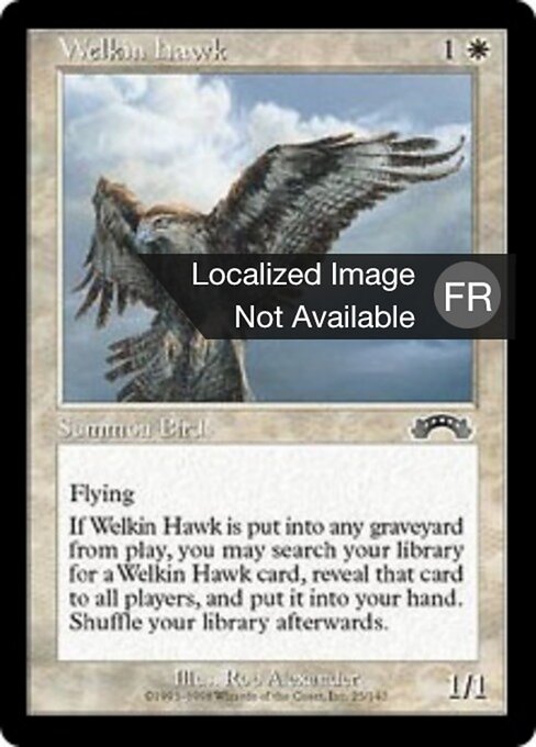Faucon des cieux (Welkin Hawk) - Exodus (#25) - Illustrated by Rob Alexander - Magic: The Gathering Card