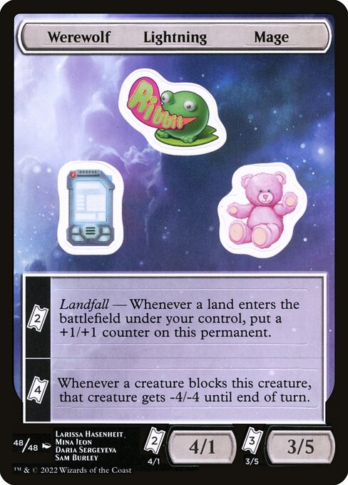Werewolf Lightning Mage - Unfinity Sticker Sheets Magic card