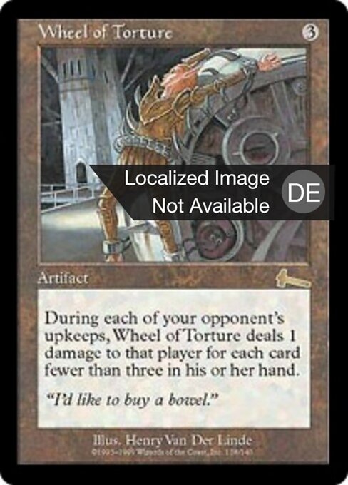 Supplice de la roue (Wheel of Torture) - Urza's Legacy (#138) - Illustrated by Henry Van Der Linde - Magic: The Gathering Card
