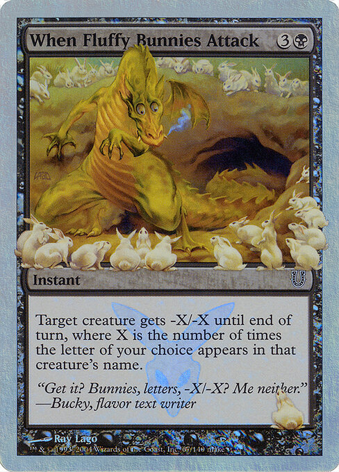 When Fluffy Bunnies Attack - Unhinged (#67★) - Illustrated by Ray Lago - Magic: The Gathering Card