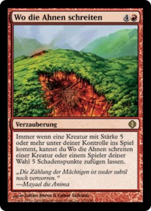 Wo die Ahnen schreiten (Where Ancients Tread) - Shards of Alara (#122) - Illustrated by Zoltan Boros & Gabor Szikszai - Magic: The Gathering Card