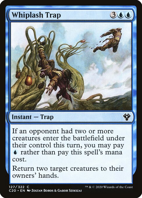 Whiplash Trap - Commander 2020 (#127) - Illustrated by Zoltan Boros & Gabor Szikszai - Magic: The Gathering Card