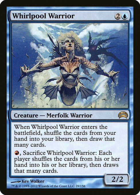 渦巻き戦士 (Whirlpool Warrior) - Planechase 2012 (#29) - Illustrated by Kev Walker - Magic: The Gathering Card