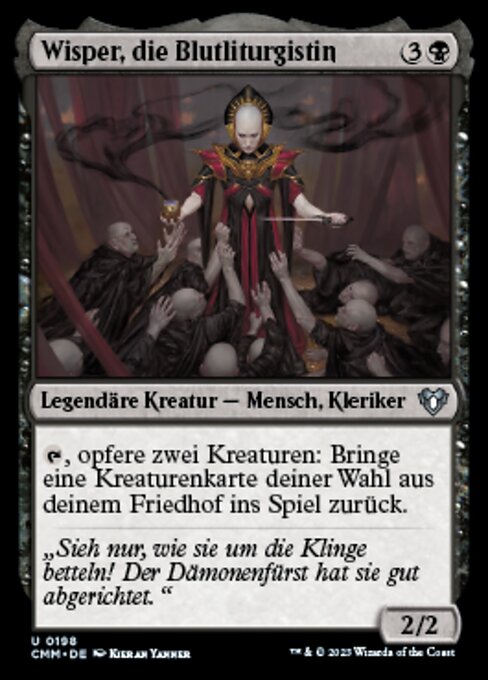 Wisper, die Blutliturgistin (Whisper, Blood Liturgist) - Commander Masters (#198) - Illustrated by Kieran Yanner - Magic: The Gathering Card