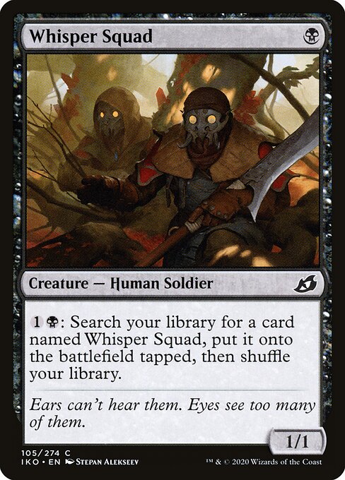 Squadrone dei Sussurri (Whisper Squad) - Ikoria: Lair of Behemoths (#105) - Illustrated by Stepan Alekseev - Magic: The Gathering Card