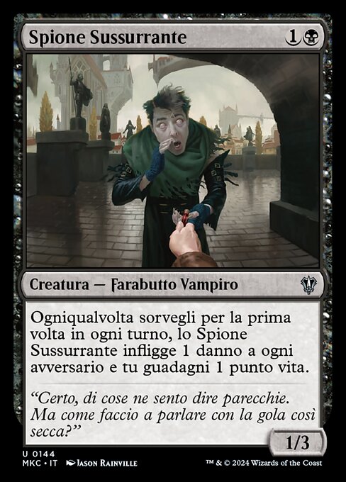 Flüsternder Spitzel (Whispering Snitch) - Murders at Karlov Manor Commander (#144) - Illustrated by Jason Rainville - Magic: The Gathering Card