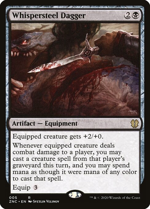 Whispersteel Dagger - The List (#ZNC-5) - Illustrated by Svetlin Velinov - Magic: The Gathering Card