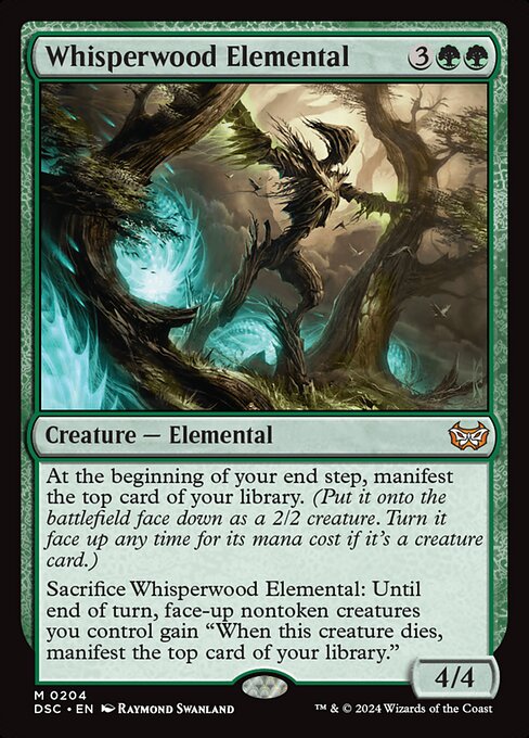 Whisperwood Elemental - Duskmourn: House of Horror Commander (#204) - Illustrated by Raymond Swanland - Magic: The Gathering Card