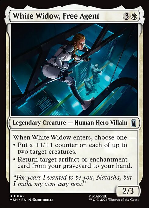 White Widow, Free Agent - Marvel Super Heroes Magic card