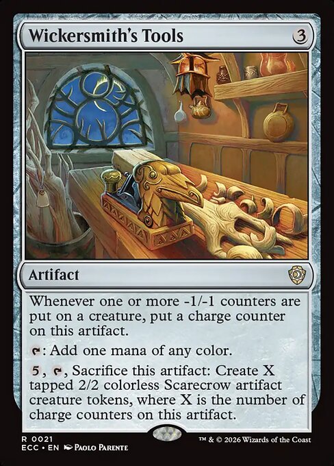 Outils du vannier (Wickersmith's Tools) - Lorwyn Eclipsed Commander (#21) - Illustrated by Paolo Parente - Magic: The Gathering Card
