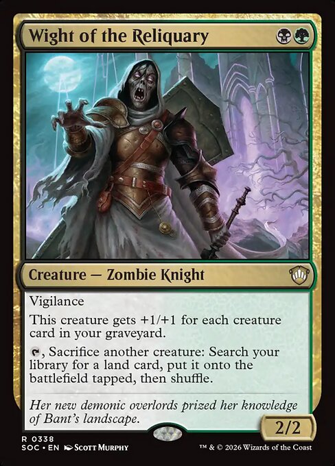 Wight of the Reliquary - Secrets of Strixhaven Commander (#338) - Illustrated by Scott Murphy - Magic: The Gathering Card