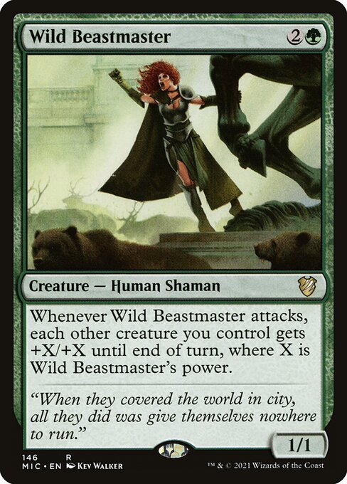 Wild Beastmaster - Midnight Hunt Commander (#146) - Illustrated by Kev Walker - Magic: The Gathering Card