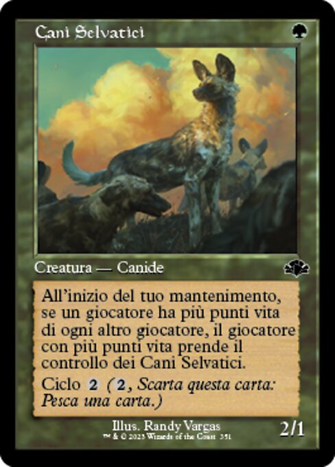 Cani Selvatici (Wild Dogs) - Urza's Saga (#284) - Illustrated by Terese Nielsen - Magic: The Gathering Card