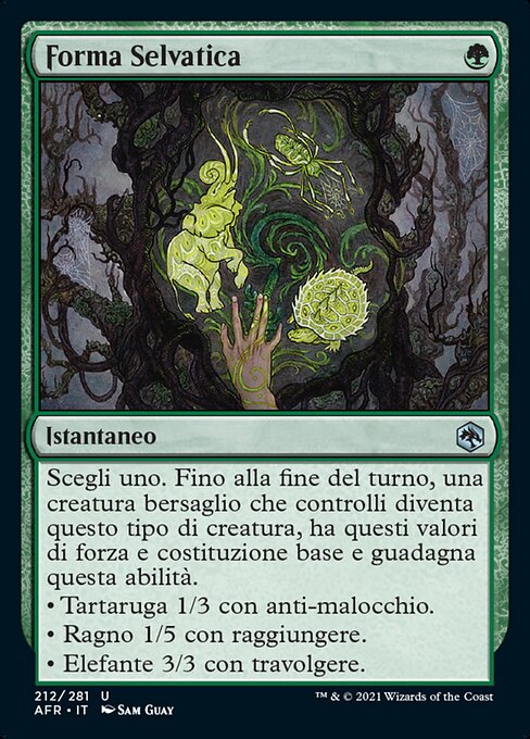 Forma Selvatica (Wild Shape) - Adventures in the Forgotten Realms (#212) - Illustrated by Sam Guay - Magic: The Gathering Card
