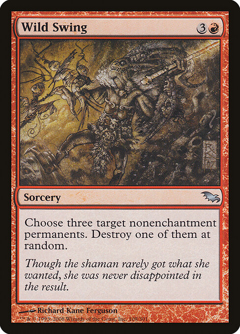 Colpo Selvaggio (Wild Swing) - Shadowmoor (#108) - Illustrated by Richard Kane Ferguson - Magic: The Gathering Card